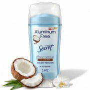 Secret Aluminum Free Deodorant for Women, Coconut, 2.4 oz
