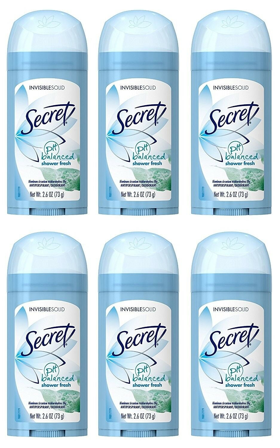 Secret Anti-Perspirant Deodorant Clear Gel, Classic Cocoa Butter Scent 2.6 oz (Pack of 6)