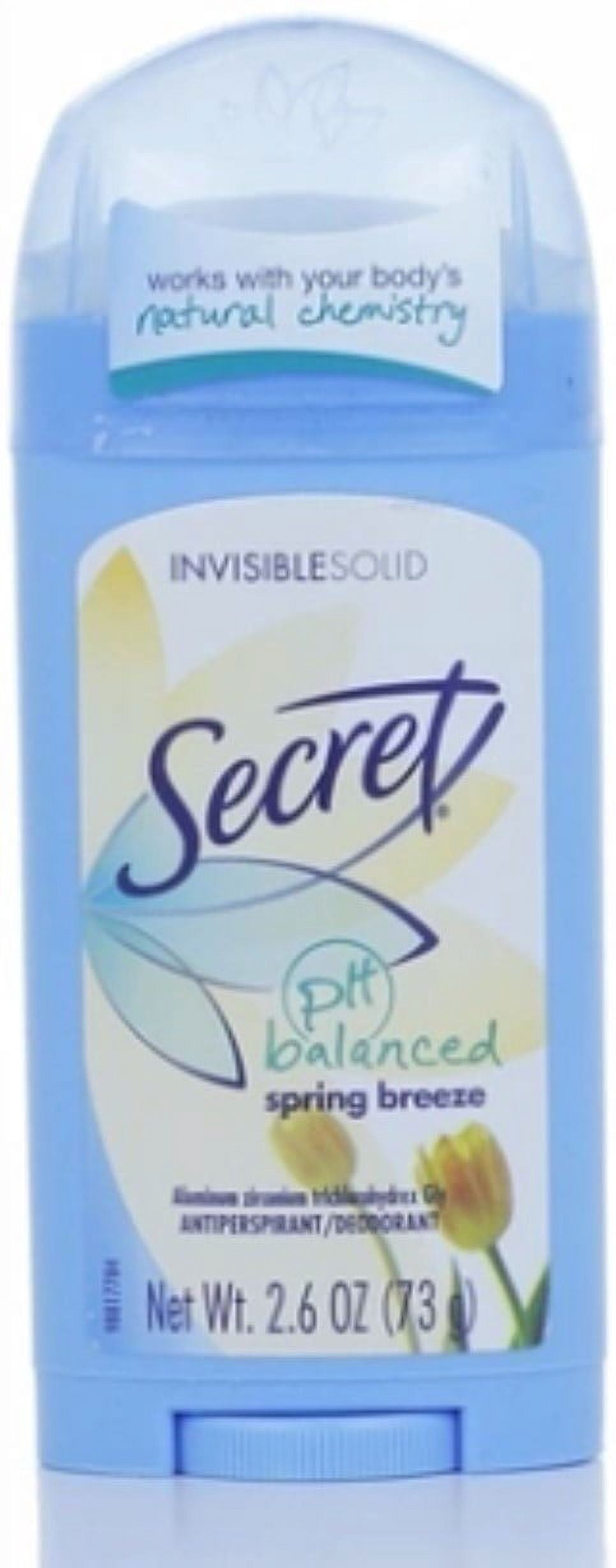 Secret Anti-Perspirant Deodorant Invisible Solid Spring Breeze 2.60 oz (Pack of 6)