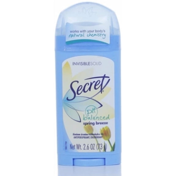 Secret Anti-Perspirant Deodorant Invisible Solid Spring Breeze 2.60 oz (Pack of 6)
