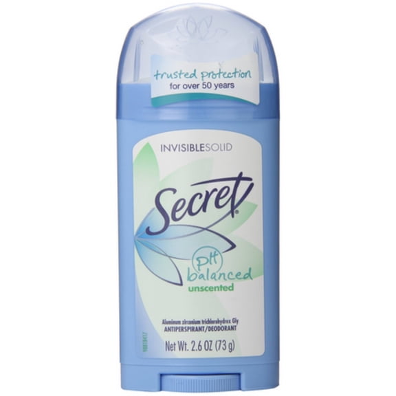 Secret Anti-Perspirant Deodorant Invisible Solid Unscented 2.60 oz (Pack of 3)