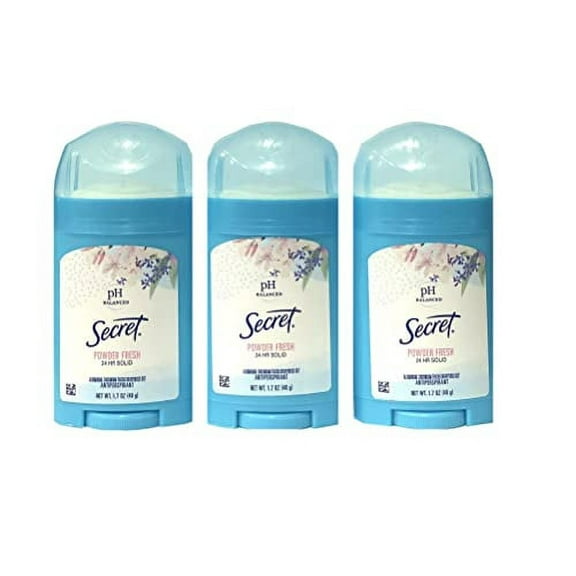 Secret Secret Anti-Perspirant Deodorant Wide Solid Powder Fresh, Powder Fresh 1.7 oz (Pack of 3)