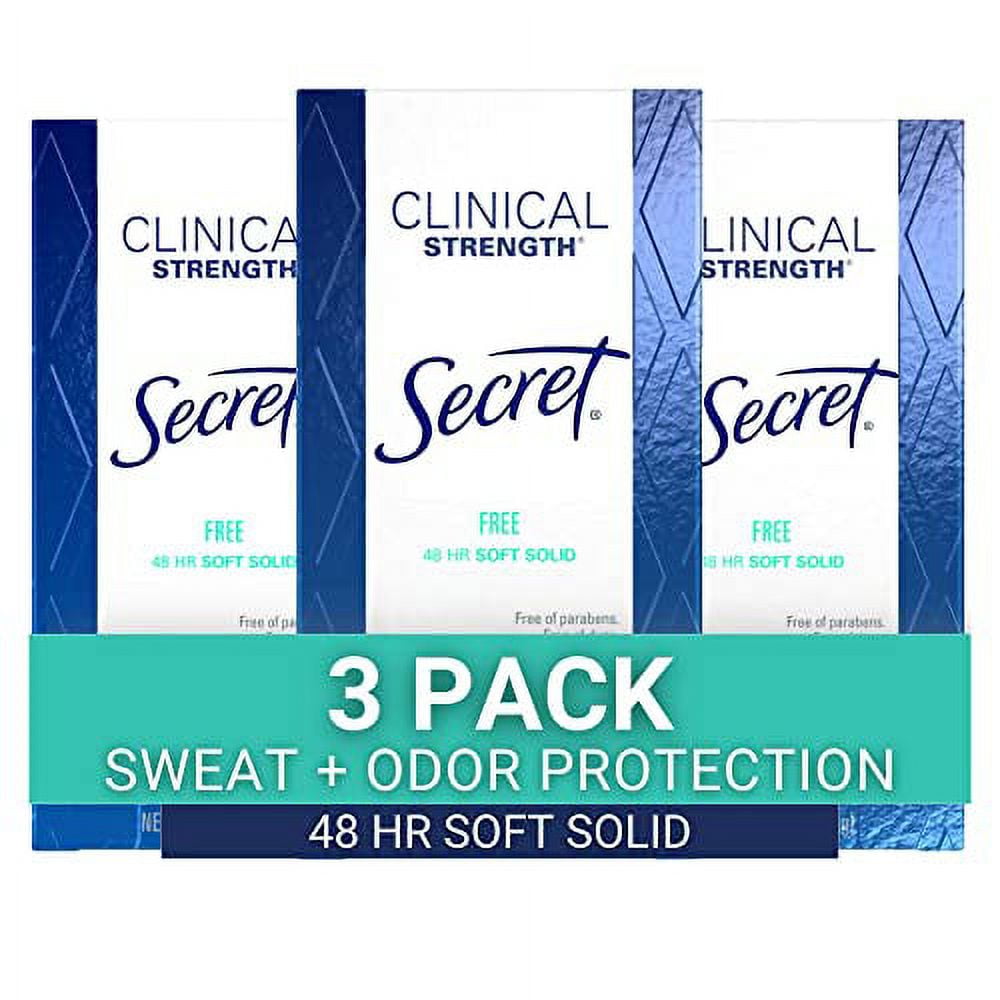 Secret Antiperspirant Clinical Strength Deodorant for Women, Soft Solid, Paraben Free, Dye Free