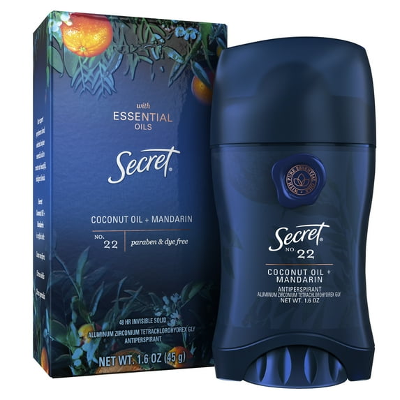 Secret Antiperspirant Deodorant for Women with Essential Oils, Mandarin Scent, 1.6 oz