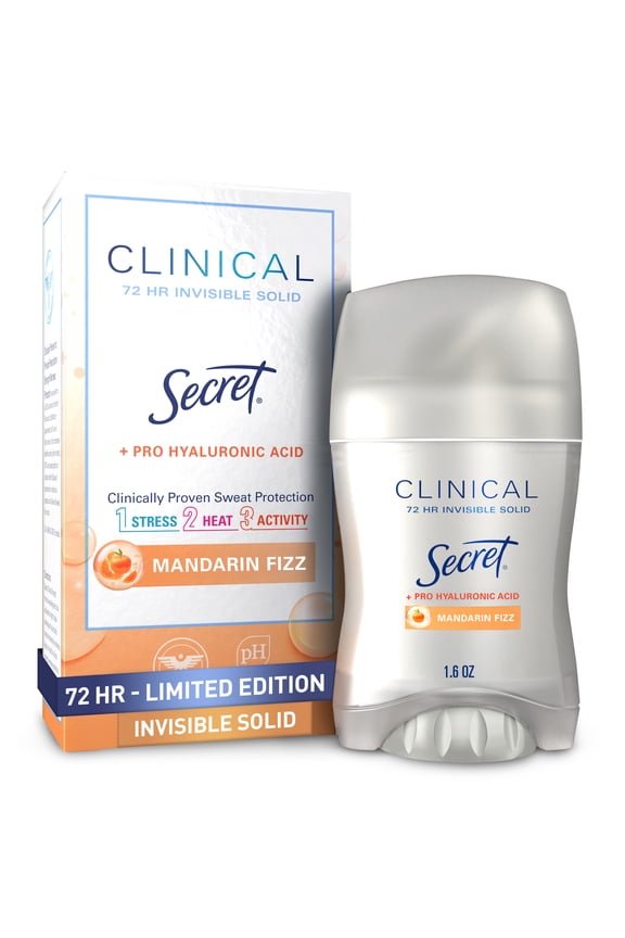 Clinical 72 HR l Invisible Solid Antiperspirant Mandarin Fizz with Pro-Hyaluronic Power 1.6 oz