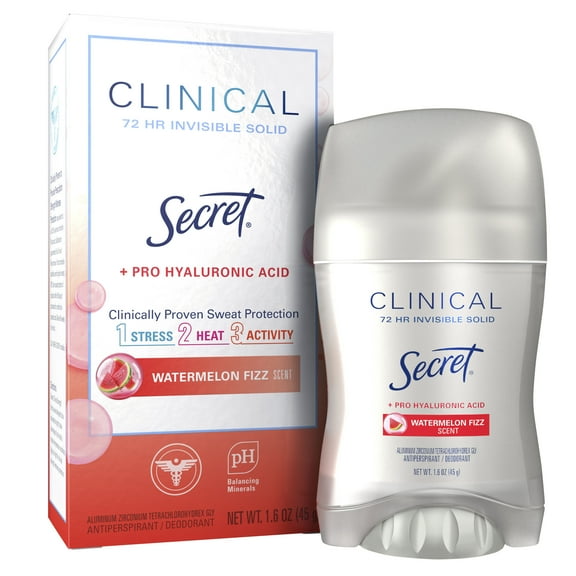 Secret Clinical 72 HR Invisible Solid Antiperspirant Watermelon Fizz with Pro-Hyaluronic Power 1.6 oz