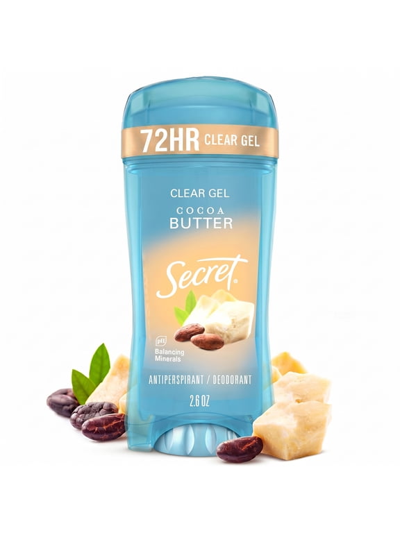Clear Gel Antiperspirant Deodorant, Cocoa Butter Scent, 2.6 oz