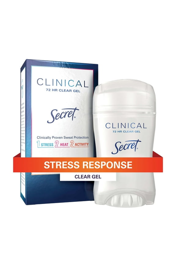 Clinical Antiperspirant and Deodorant for Women Clear Gel, Stress Response, 1.6 oz