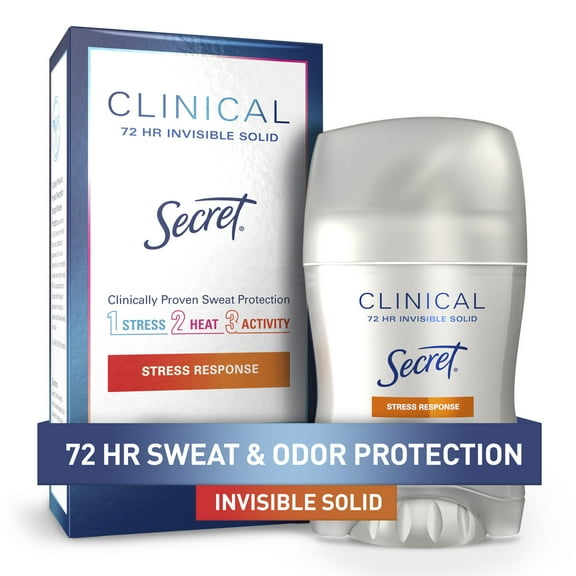 Secret Clinical Invisible Solid Antiperspirant and Deodorant for Women, Stress Response, 1.6 oz