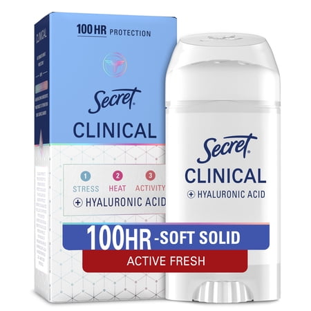 Secret Clinical 100HR Antiperspirant Deodorant, Soft Solid, Active Fresh, 2.6 oz price history and forecast - Secret 00037000238737
