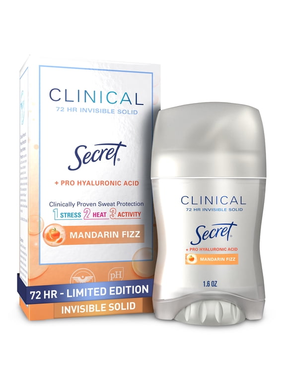 Clinical Strength 72 HR Invisible Solid Antiperspirant Mandarin Fizz with Pro-Hyaluronic Power 1.6 oz