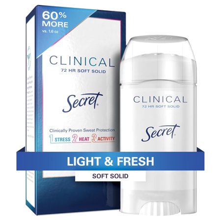 Secret Clinical Strength Advanced Solid Anti Perspirant Deodorant, Light And Fresh Scent - 2.6 Oz