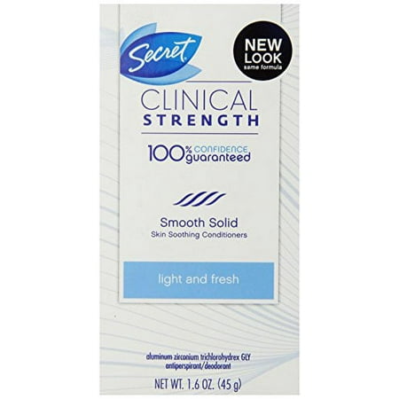 Secret Clinical Strength, Advanced Solid Antiperspirant/Deodorant, Light & Fresh Scent - 1.6 oz (Pack of 18)