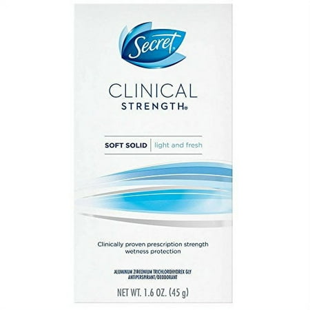 Secret Clinical Strength, Advanced Solid Antiperspirant/Deodorant, Light & Fresh Scent - 1.6 oz (Pack of 3)
