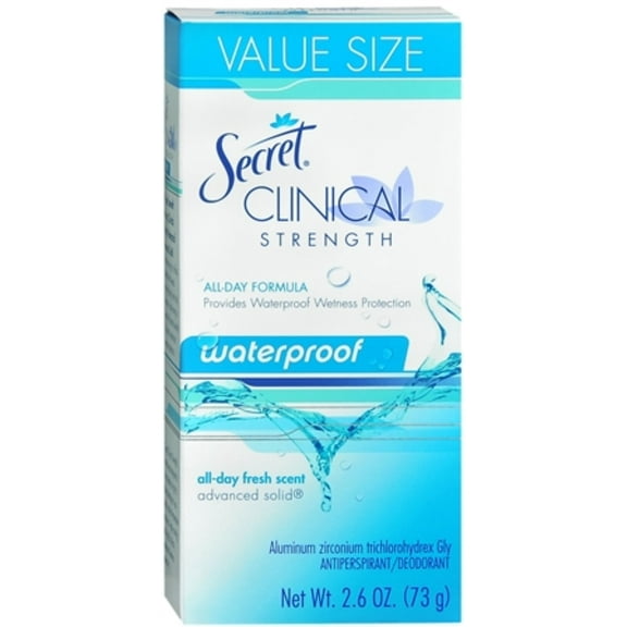 Secret Clinical Strength Anti-Perspirant Deodorant Advanced Solid Waterproof All-Day Fresh Scent 2.60 oz (Pack of 2)
