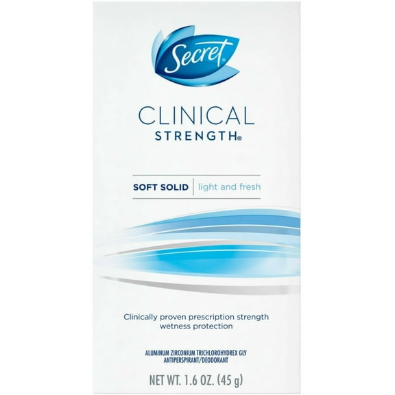 Secret Clinical Strength Anti-Perspirant Deodorant Soft Solid, Light & Fresh Scent 1.60 oz - (Pack of 4)