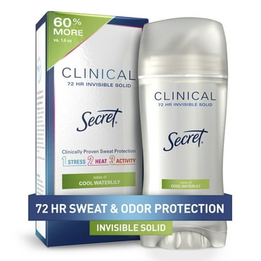 Secret Clinical Strength Antiperspirant & Deodorant for Women Invisible Solid, Waterlily, 2.6oz