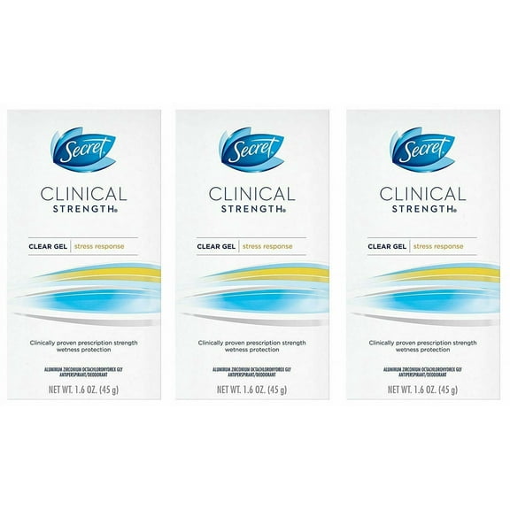 Secret Clinical Strength Antiperspirant Deodorant for Women, Stress, 3 Pack