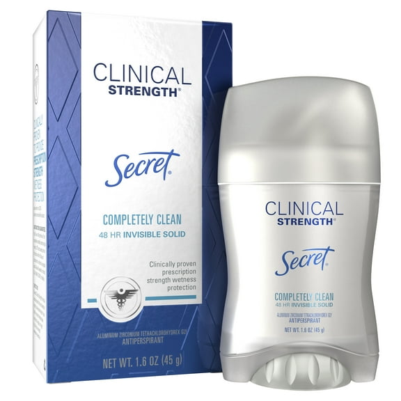 Secret Clinical Strength Antiperspirant Deodorant Invisible Solid Completely Clean 1.6 oz