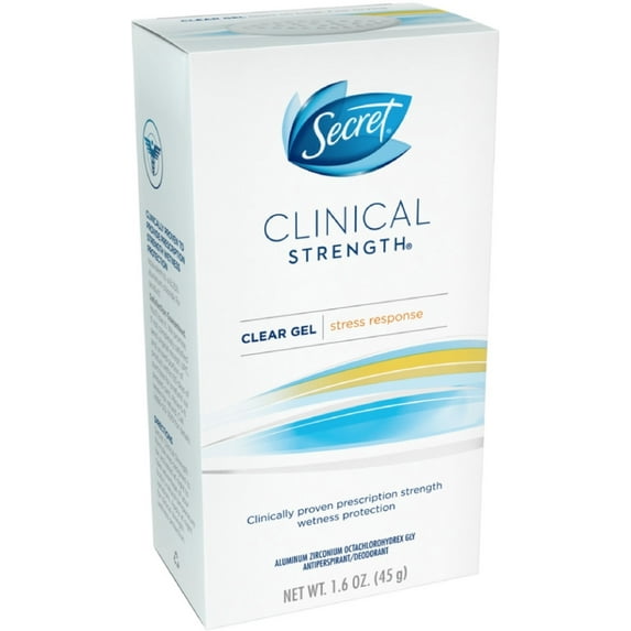Secret Clinical Strength Clear Gel Stress Response Deodorant, 1.6 oz (Pack of 2)