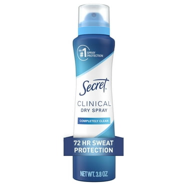 Secret Clinical Strength Dry Spray Antiperspirant & Deodorant for Women, Completley Clean Scent, 3.8oz