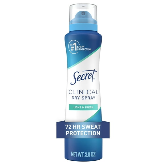 Secret Clinical Strength Dry Spray Antiperspirant & Deodorant for Women, Light & Fresh Scent, 3.8oz