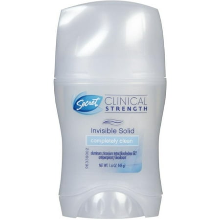 Secret Clinical Strength Invisible Solid Antiperspirant & Deodorant, Completely Clean 1.60 oz (Pack of 3)