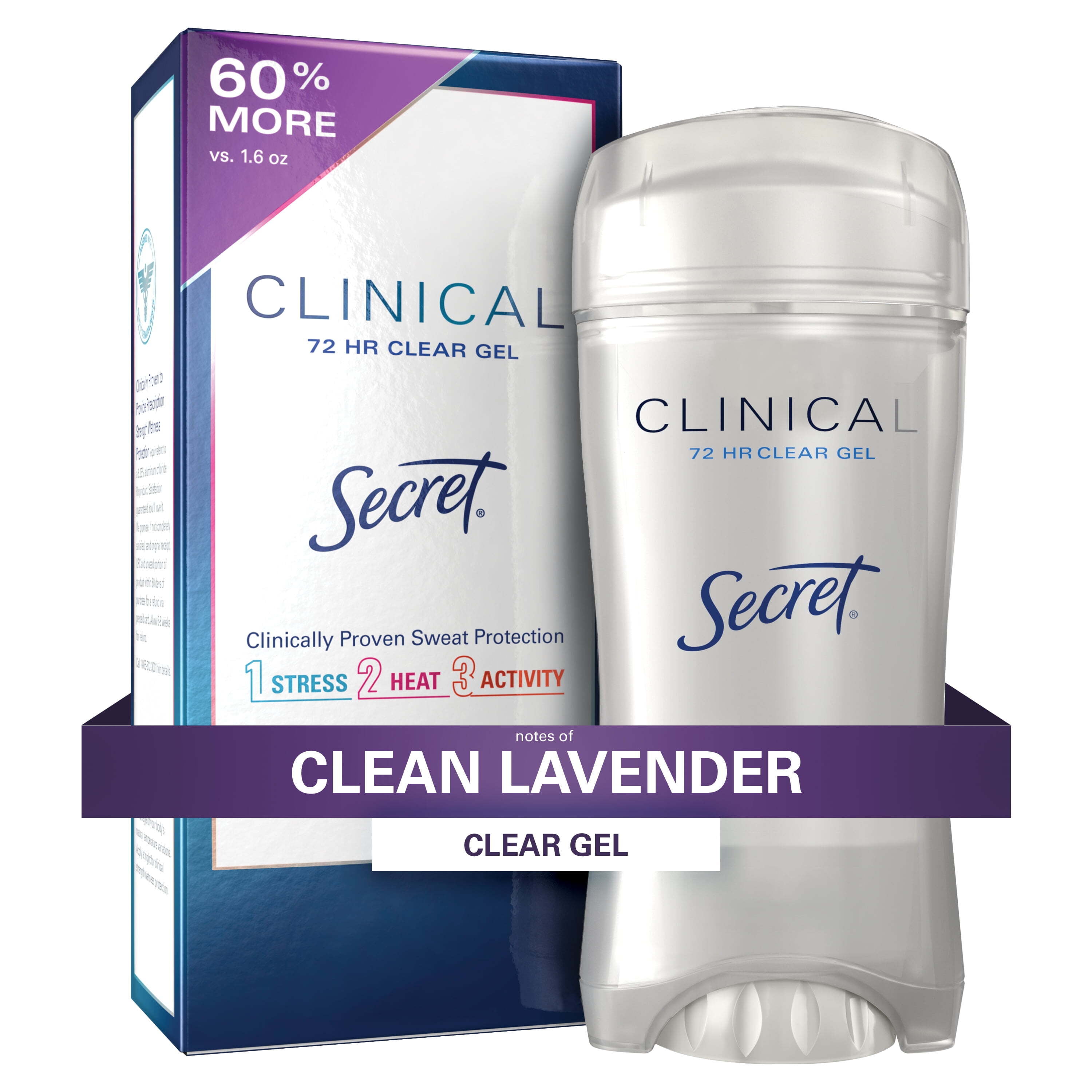 Secret Clinical Invisible Solid Antiperspirant and Deodorant for Women Stick, Clean Lavender, 2.6 oz