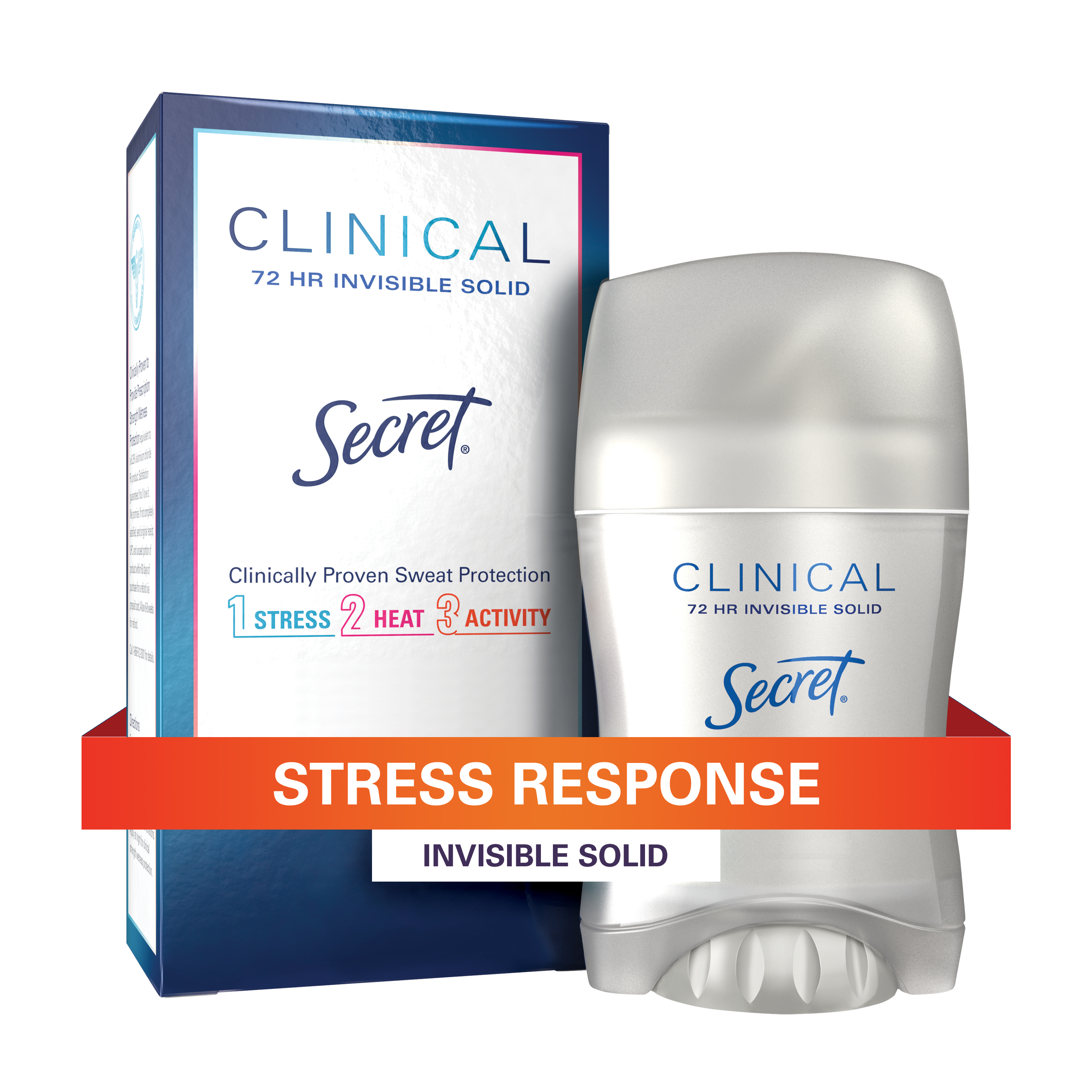 Secret Clinical Strength Invisible Solid Antiperspirant and Deodorant for Women, Stress Response, 1.6 oz - image 1 of 9