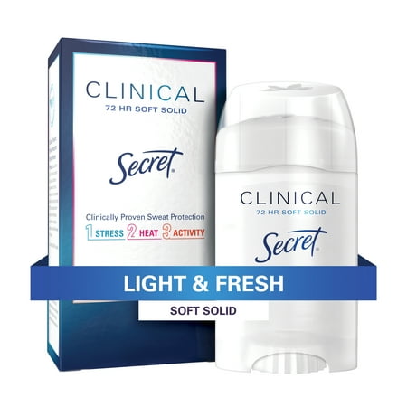 Secret Clinical Soft Solid Antiperspirant Deodorant for Women, Light & Fresh, 1.6 oz