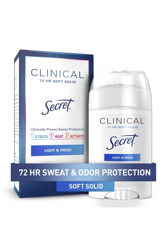 Clinical Soft Solid Antiperspirant Deodorant for Women, Light & Fresh, 1.6 oz