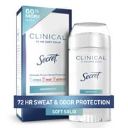 Secret Clinical Strength Soft Solid Antiperspirant and Deodorant, Waterproof, 2.6 oz