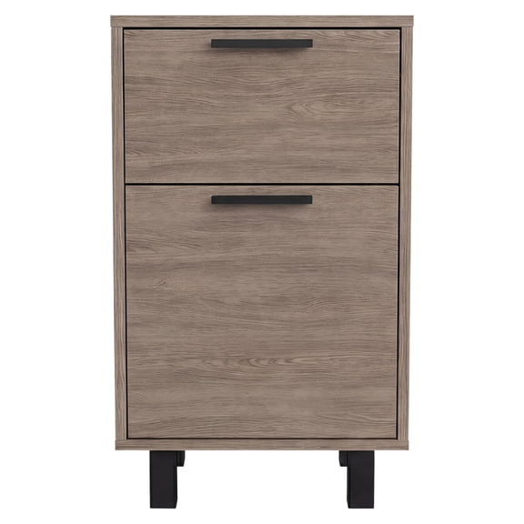 Secret Compact Nightstand with One Standard Drawer, Hidden Side Drawer and Storage Cabinet