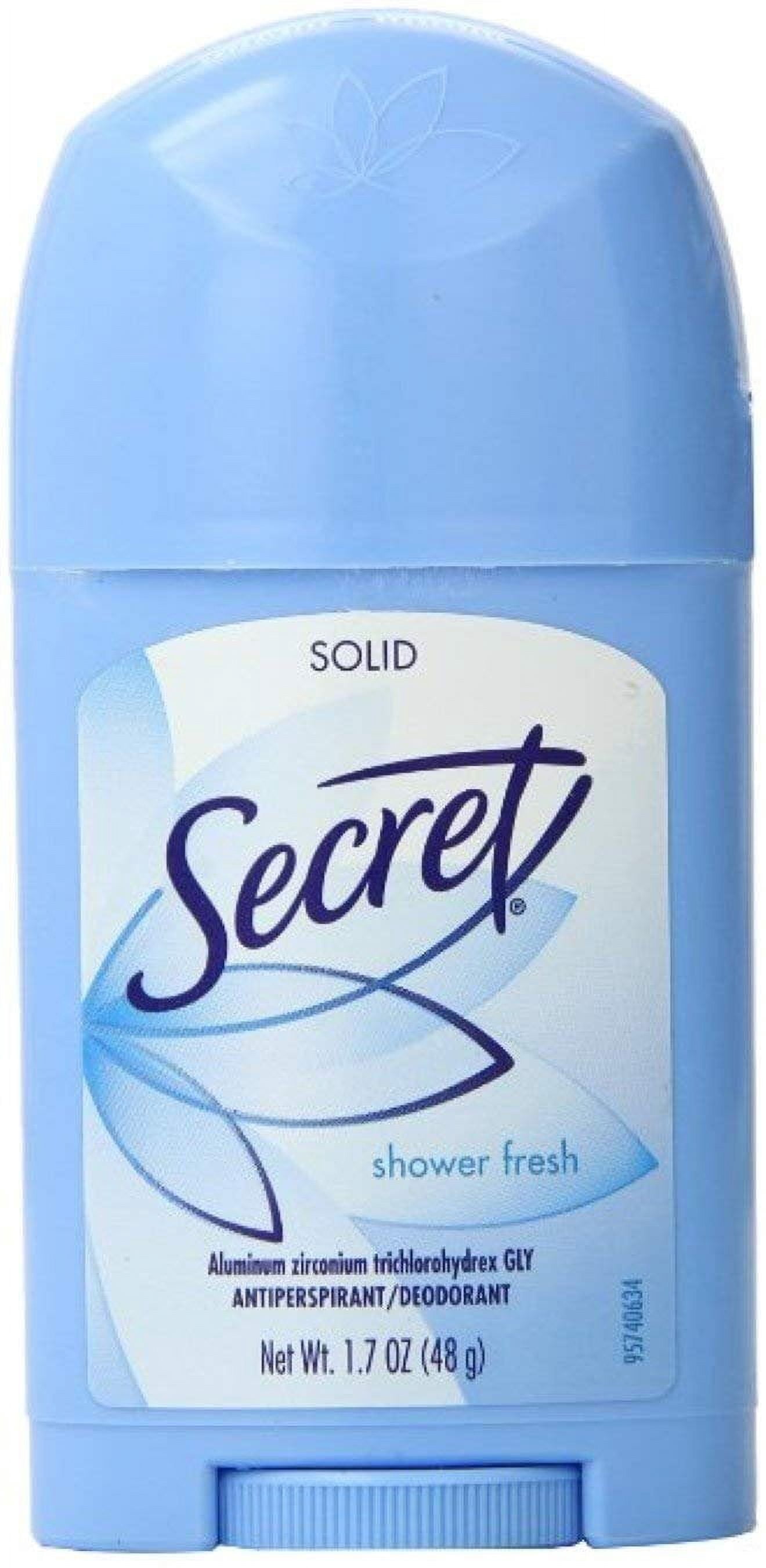 Secret Deodorant 24HR Anti-Perspirant Solid, Shower Fresh, 1.7oz, 9-Pack
