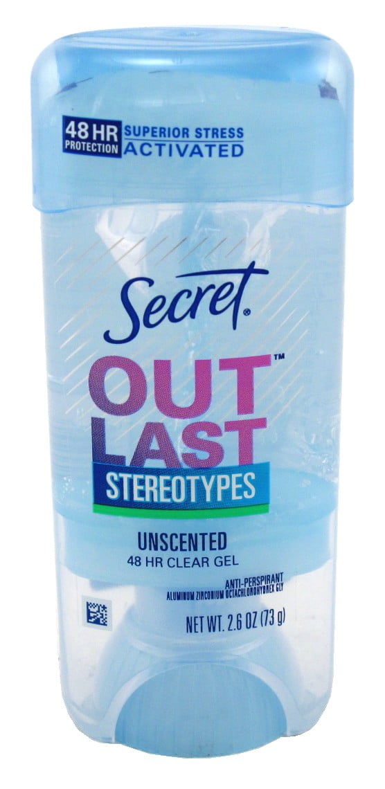Secret Deodorant Outlast 2.6oz Clear Gel Unscented (Pack of 3)