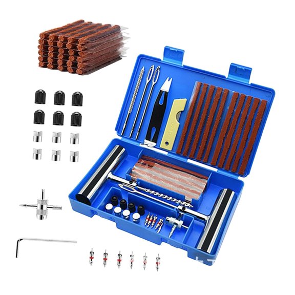 Secret Desire Generic Tire Repair Tools Set Flat Tire Puncture Repair Tool For Atv Rv 58 Pcs Blue
