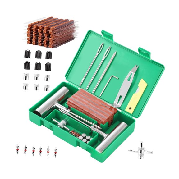 Secret Desire Generic Tire Repair Tools Set Flat Tire Puncture Repair Tool For Atv Rv 58 Pcs Green