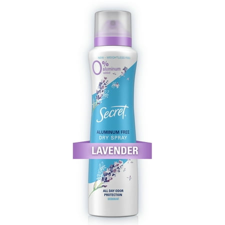 Secret Dry Spray Aluminum Free Women's Deodorant, Lavender and Hemp Seed Oil, 4.1oz