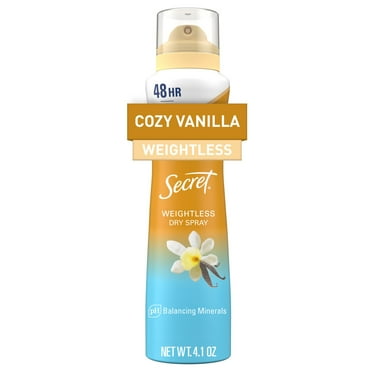 Secret Dry Spray Antiperspirant Deodorant, Vanilla and Argan Oil, 4.1oz.