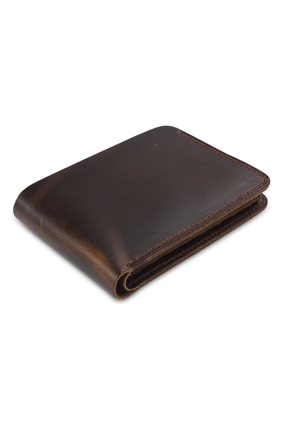 Mens 100% Genuine Leather Bifold Wallet,Entirely Handmade,Best Gift for Father's Day (SF1001) (Dark Brown) Y101