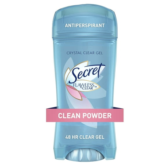 Secret Flawless Clear Gel Antiperspirant and Deodorant for Women, Clean Powder, 2.7 oz