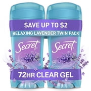 Secret Fresh Antiperspirant Deodorant, Clear Gel, Lavender, 2.6 oz, Twin Pack