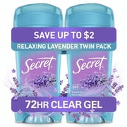 Secret Fresh Antiperspirant Deodorant, Clear Gel, Lavender, 2.6 oz (2 Pack)