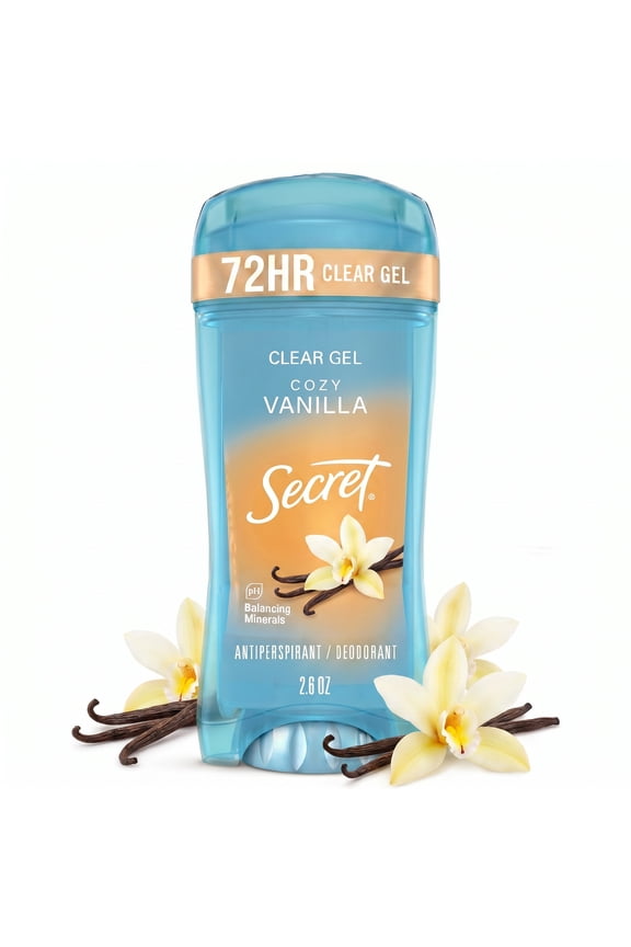 Fresh Antiperspirant Deodorant for Women, Clear Gel, Cozy Vanilla Scent, 2.6 oz