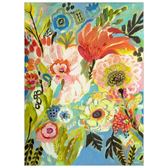 Secret Garden Floral III Washable Art Area Rug size 8'x10', Power-loomed, Heavenly Softness with Non-Slipping Backing