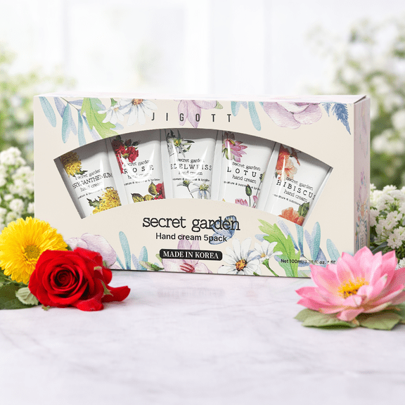 Secret Garden Hand Cream Set of 5 Floral Scents (100 ml x 5)