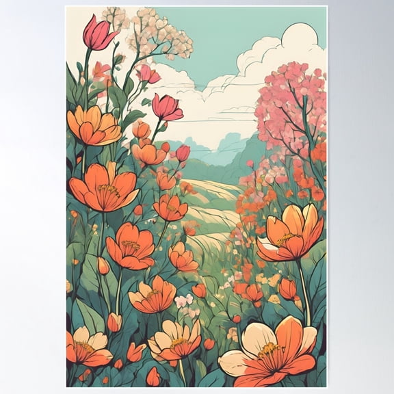 Secret Garden - Hidden Flower Path Poster Wall Art, Modern Wall Decor For Living Room Bedroom, 12x18 UNFRAMED