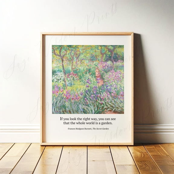 Secret Garden Wall Art Cozy Aesthetic Pastel Print Book Lover, Bookish Dorm Decor Poster Decor, Unframed Poster Size 12x18 F03.1.21l795