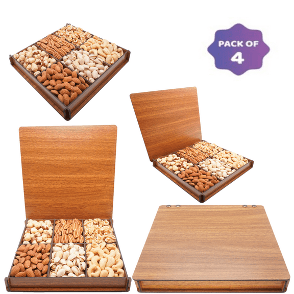 Secret Garden's, Holiday, Snack Box, Nut Gift Basket for Christmas, Set of 4, Business, Corporation