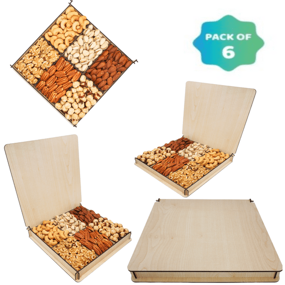 Secret Garden's, Holiday, Snack Box, Nut Gift Basket for Christmas, Set of 6, Business, Corporation